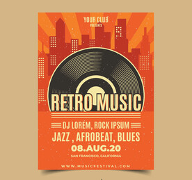 复古唱片音乐海报