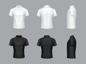 3D逼真黑白色polo