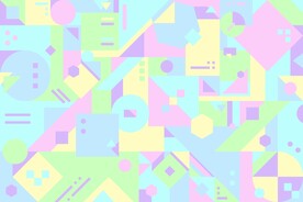 炫彩几何马赛克堆叠素材 