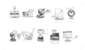 手绘图标矢量图