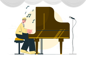钢琴家插画