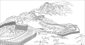 长城线条中国梦