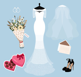 婚纱插画