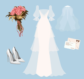 婚纱插画