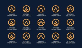 简洁a形山形状logo设计
