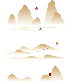 山水线条图 