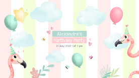 马卡龙色宝宝生日宴海报背景水牌