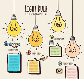 手绘灯泡插画