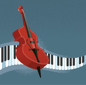 音乐大提琴插画