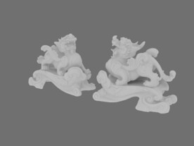 麒麟狮子雕塑3d摆件