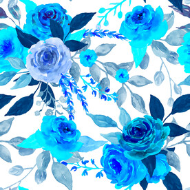 蓝玫瑰水彩纹理        