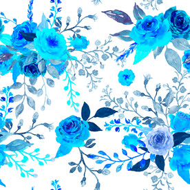 蓝玫瑰水彩纹理        