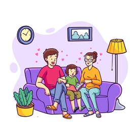 一家三口 