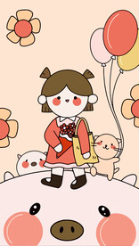 卡通气球女孩