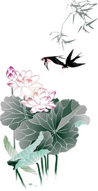 水墨荷花