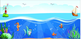 卡通海洋