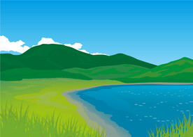 自然景观天空山水矢量背景
