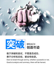 突破 展板 企业文化
