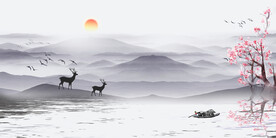 中国风山水画