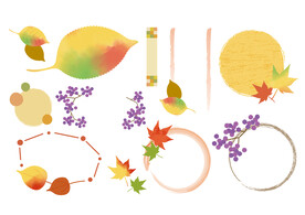 秋天枫叶创意边框图案