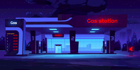 加油站插画
