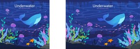 卡通海底世界插画      