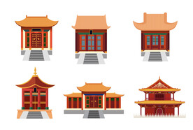 中国风建筑插画
