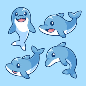 卡通海豚