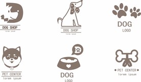 创意宠物狗标志矢量图