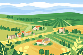 生态农村插画