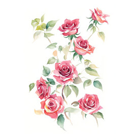 玫瑰花 水彩