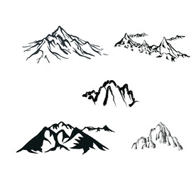 山峰高山矢量图