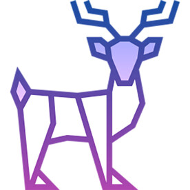 渐变色彩折纸  麋鹿