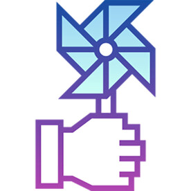 渐变色彩折纸 手握风车