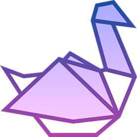 渐变色彩折纸  天鹅