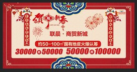 地产红色新春展板