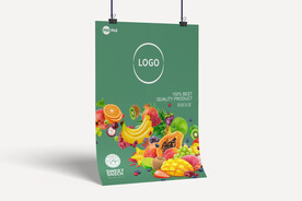 水果店vi海报吊旗样机贴图