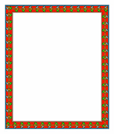 红色花纹边框