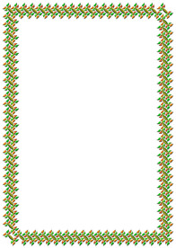 日系绿色小花边框