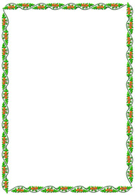 日系绿色小花边框