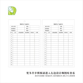 物料生产流程卡