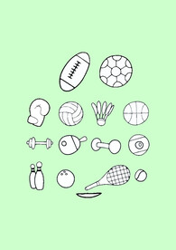 简笔画体育用品