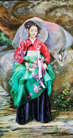  朝鲜人物油画
