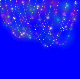 彩色串灯星空灯带灯珠彩灯免抠图