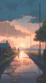 雨后夕阳