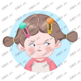 生气的小女孩