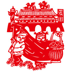 剪纸爱国