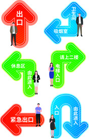 简约风指引指路地贴