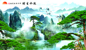 迎客松壁画