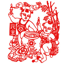 剪纸民主